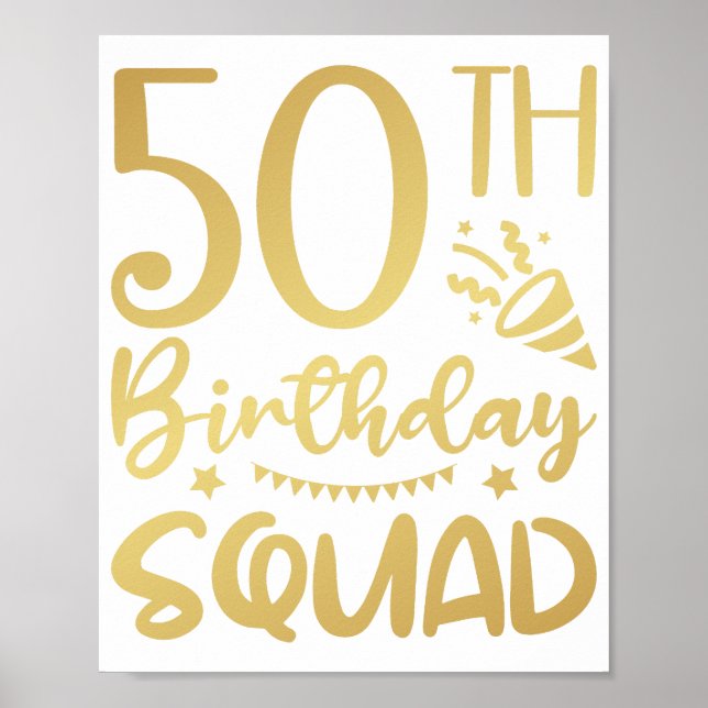 Póster 50.ª brigada de cumpleaños 50 tripulantes Fiestas (Frente)