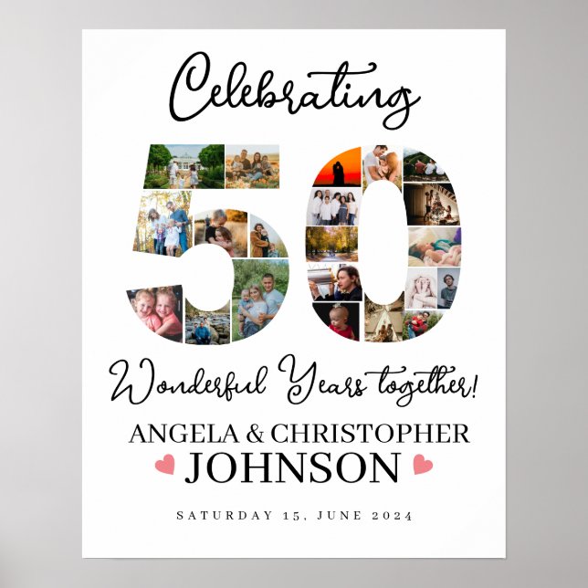 Póster 50.ª colección de fotos del aniversario del Boda d (Frente)