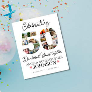 Póster 50.ª colección de fotos del aniversario del Boda d