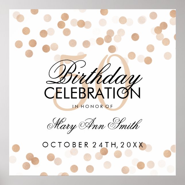 Póster 50.ª festividad del Purpurina de Relieve metalizad (Frente)