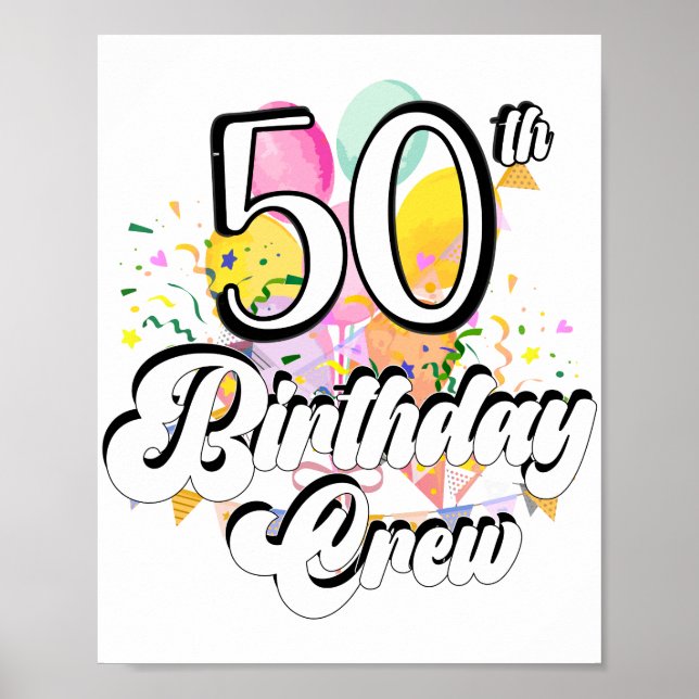 Póster 50.ª tripulación de cumpleaños 50 tripulantes Fies (Frente)