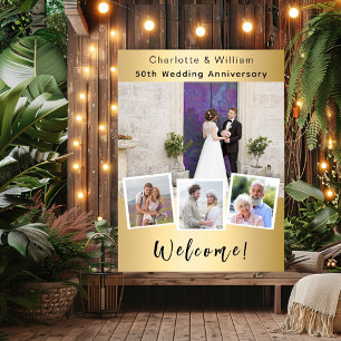 Póster 50.º aniversario de boda foto de bienvenida
