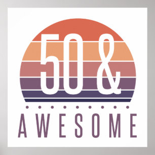 Póster 50.º Atardecer Retro