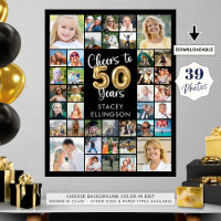 50.º cumpleaños 39 Collages de fotos vitorean a lo