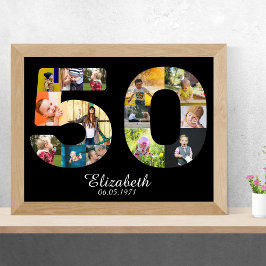 Póster 50.º Cumpleaños Crea tu propia foto múltiple