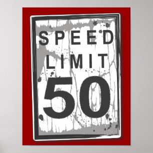 Póster 50.º cumpleaños Grungy Poster de Rótulo de límite