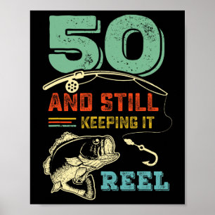 Póster 50.º cumpleaños pescando 50 hombres pescadores Pu