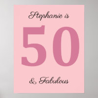 50.º Nombre De Cumpleaños Rosa Cincuenta Y Fabulos