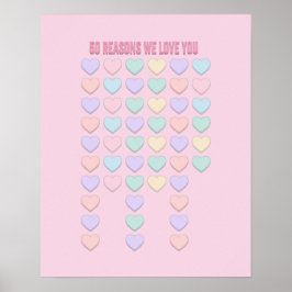 Póster 50.º Regalo de cumpleaños - 50.º Te queremos