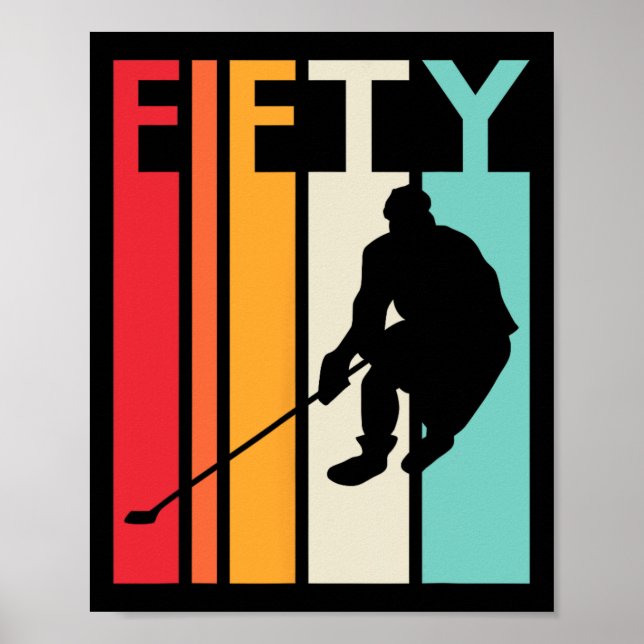 Póster 50.º regalo de cumpleaños Hockey de cosecha de 50  (Frente)