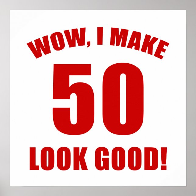 Póster 50.º regalo de la bolsa de cumpleaños (r) (Frente)