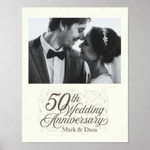 Póster 50.º Rótulo Boda Aniversario