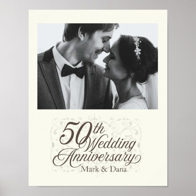 Póster 50.º Rótulo Boda Aniversario (Frente)