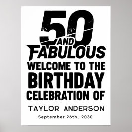 Póster 50 and Fabulous Bold Grunge Welcome Celebration