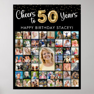 Póster 50 Aniversario 51 Collages de fotos Saludos a 40 a