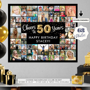 Póster 50 Aniversario 68 Collages de fotos Saludos A 50 A