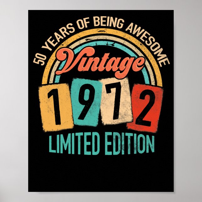 Póster 50 Años De Edad Increíble En 1972 50 Años (Frente)