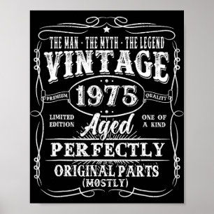 Póster 50 años de edad Vintage 1975 hombre mito leyenda 5