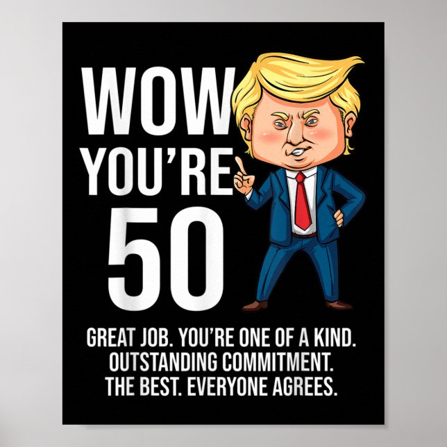Póster 50 años Funny Trump Republicano (Frente)