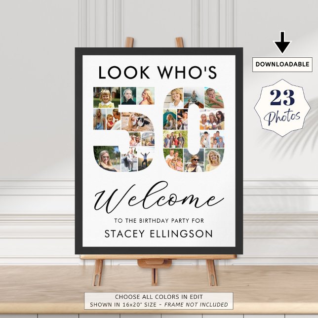 Póster 50 cumpleaños número 50 23 fotos mira quién tiene  (Subido por el creador)