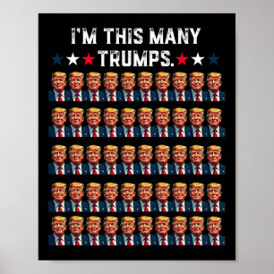 Póster 50° cumpleaños soy esta cantidad de Trump