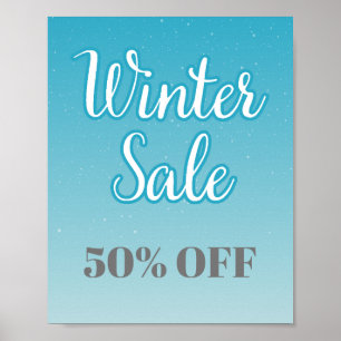 Póster 50% de descuento en Rótulo de venta de invierno ed