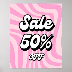 Póster 50% de descuento en Rótulo de venta, Poster de ven