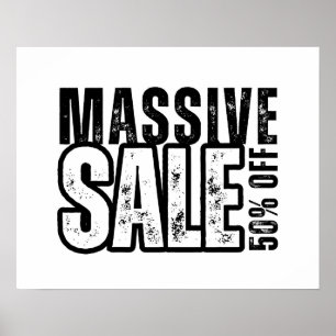 Póster 50% de descuento en Rótulo de venta, publicidad en