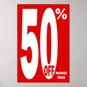 Póster 50% DE Poster de ventas minoristas