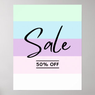 Póster 50% De Rótulo De Venta Al Por Menor, Señalización