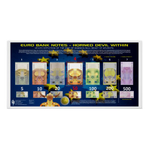 Póster 50 Euro Banknote Horned Devil