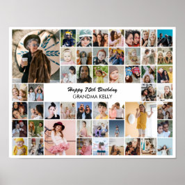 Póster 50 Photo Collage Personalized Birthday Gift