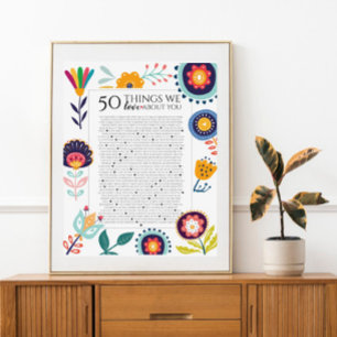 Póster 50 razones por las que te amamos, 45 Razones, 60 c
