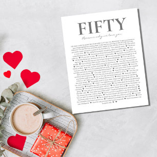 Póster 50 razones por las que te amamos boda jurar que te