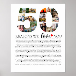 Póster 50 razones por las que te amamos bodas de oro
