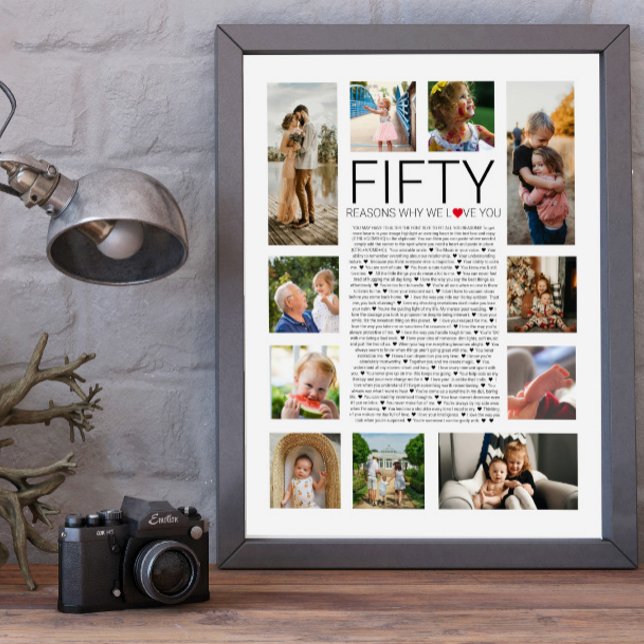 Póster 50 razones por las que te queremos collage de foto (Subido por el creador)