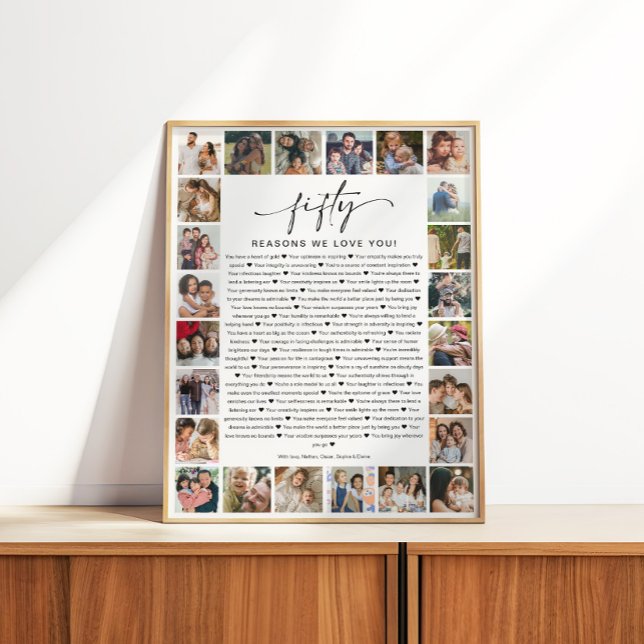 Póster 50 Reasons We Love You Photo Collage Keepsake Gift (Subido por el creador)