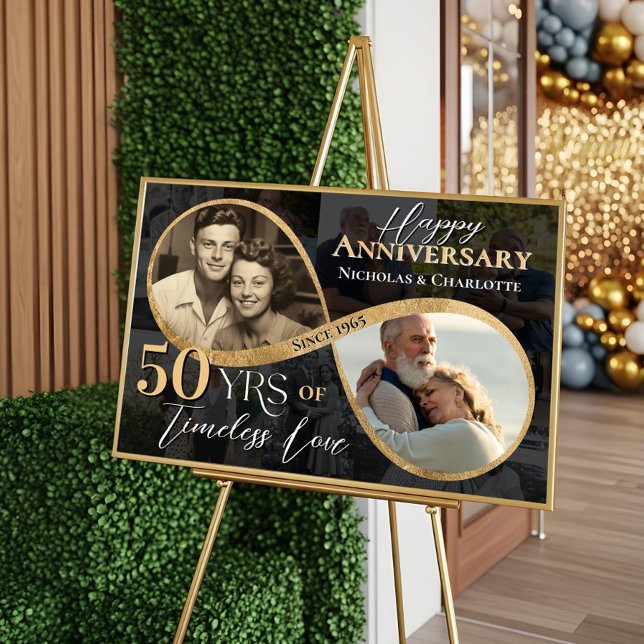 Póster 50th Happy Anniversary Then & Now Gold Infinity (50th Happy Anniversary Then & Now Gold Infinity Poster)