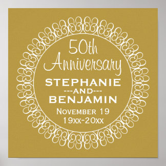Póster 50th Wedding Anniversary Personalized