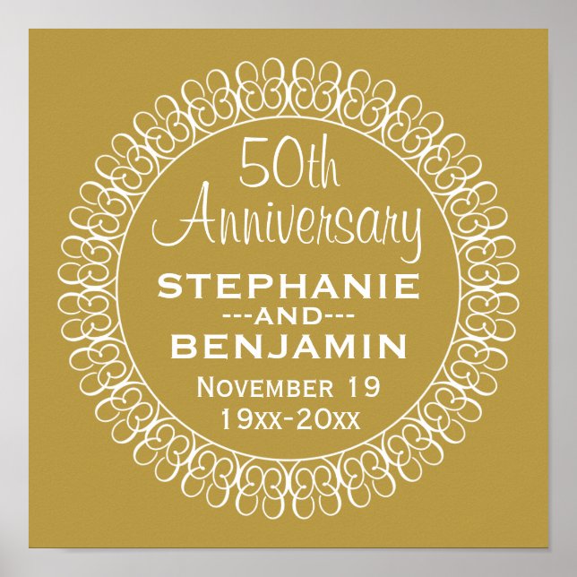 Póster 50th Wedding Anniversary Personalized (Frente)