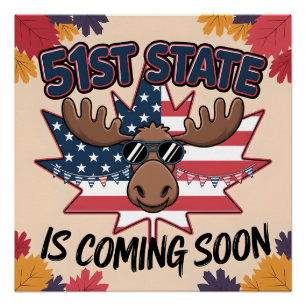 Póster 51.ᵉʳ Regalo de humor patriótico de Moose