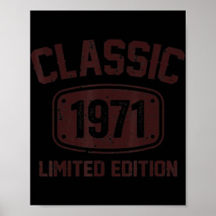 Póster 51 años de edad 1971 Edición limitada 51º cumpleañ