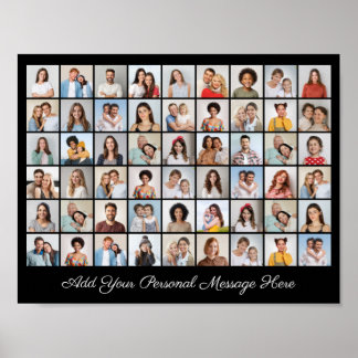 Póster 54 Collage de fotos Añadir su propio saludo