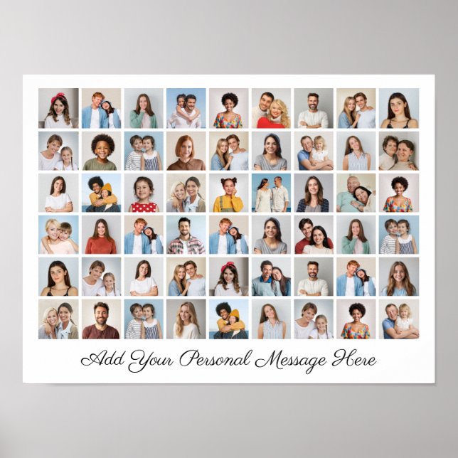 Póster 54 Collage de fotos Añadir su propio saludo (Frente)
