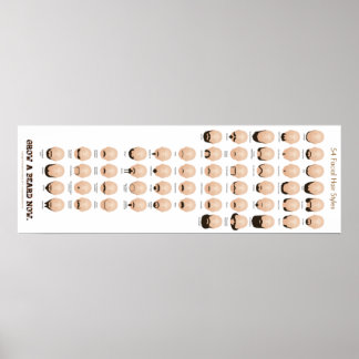 Póster 54 Estilos De Cabello Facial