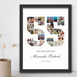 Póster 55.º Collage de fotos de cumpleaños número 55 Pers<br><div class="desc">Celebra el 55º cumpleaños con este poster de collage de fotos número 55 personalizado. Este regalo de personalizable también es perfecto para el aniversario de los bodas. Es una gran manera de mostrar preciosos recuerdos de tu vida de boda y casada. El poster presenta un collage de fotos que capturan...</div>