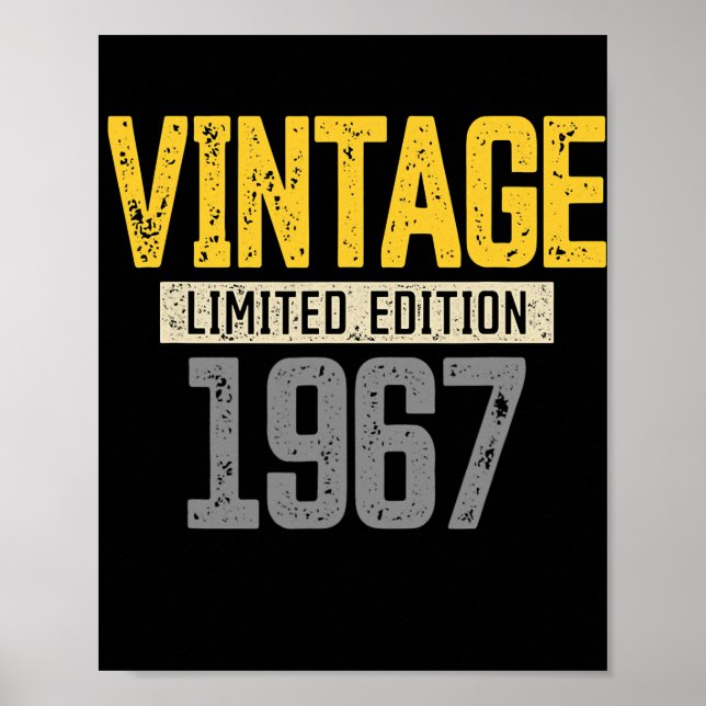 Póster 55.º cumpleaños de mujeres Vintage 1967 55º (Frente)