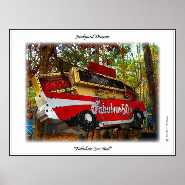 Póster 57 Chevy Belair Fabulous Fifties Junkyard Rótulo (Frente)