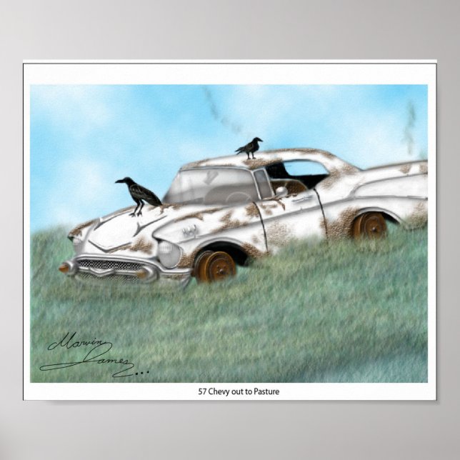 Póster 57 Chevy fuera de la Pastura. (Frente)