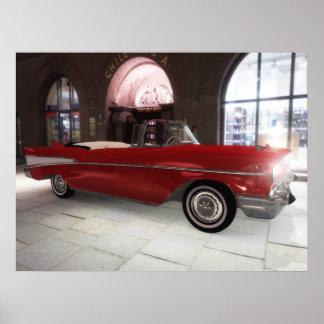 Póster '57 Chevy - Rojo - ¡ALTA Resolución!